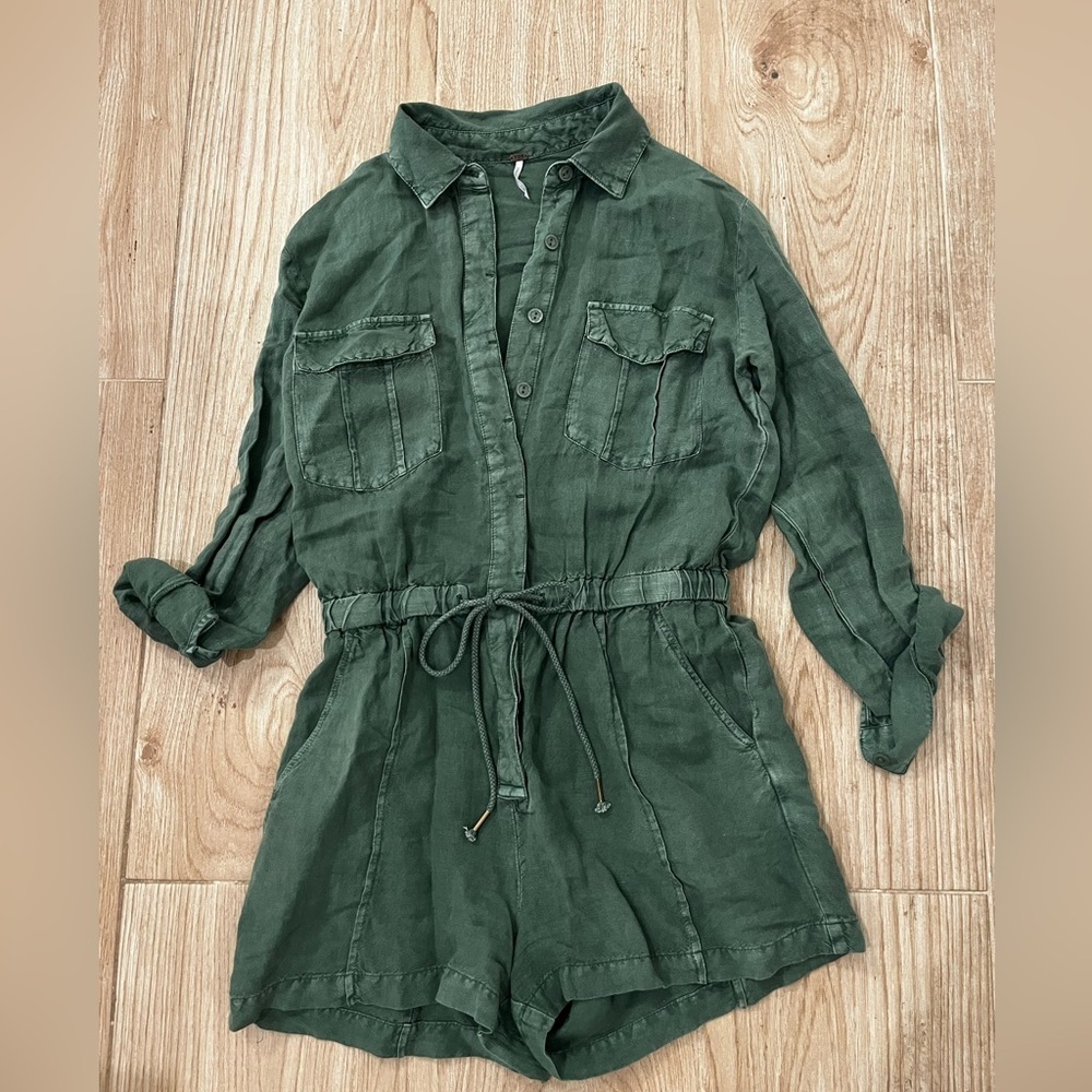 Young Fabulous & Broke Lake Side Romper in Palm Pigment - Picture 2 of 6